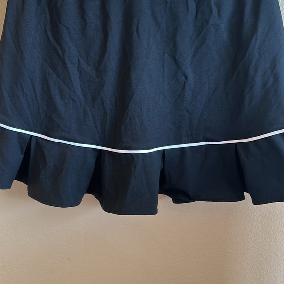 Mono B Clean Lines Skort Size L Black Pull On Style White Stripe Elastic Waist - Picture 6 of 12